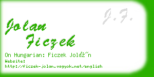 jolan ficzek business card